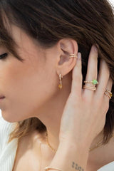 With just the right amount of retro vibes, our perfect candy flower hoops are here to add a fun pop of color to any everyday look! Wear them by themselves or layer them with your other favorites - you can't go wrong.  14K Gold Filled Handmade in Costa Mesa, CA. Sold as a set