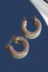 Pave Baby Amalfi Hoops ~ Gold