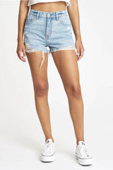 If you're going to cross that line, make it count. The Troublemaker is a high rise cutoff short. Trust us, they don't make them like this anymore, until now. The Troublemaker in Just Kissed is made using our 11.25oz ToughLove denim. It makes every pair look like an authentic vintage score -- it's mostly rigid but yields to your body in all the right ways where you need it to. Made primarily of organic and recycled cotton, leaving you and the earth feeling brand new.