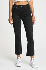 Once bitten, twice shy ~ The Shy Girl is a high rise kick flare. Sometimes you need a little bit of everything, so the Shy Girl in Video Games is made using our our 11oz JUST RIGHT denim. It's the perfect mix of rigid and stretchy, built into modern silhouettes with vintage character. Organically made, reliably flattering. Machine wash cold. The Fuller the load, the more water we save.
