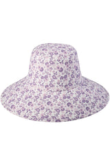 Made from 100% cotton canvas with a violet floral print, our new wide-brimmed holiday bucket is finished with a simple and secure necktie, ensuring this hat goes everywhere you do.