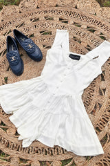 The Elisabeth Romper Dress - White Silk