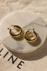 Baby Amalfi Tube Hoops ~ Gold