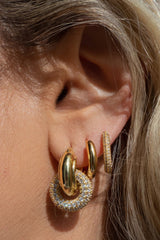 The Pave Interlock Hoops ~ Gold