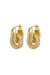 The Pave Interlock Hoops ~ Gold