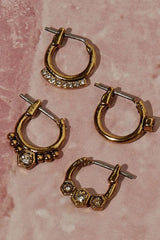Full Bloom Hoop Earring Set ~ Gold - Shake Your Bon Bon