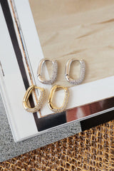 Pave Chain Link Huggies ~ Gold - Shake Your Bon Bon