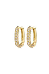 Pave Chain Link Huggies ~ Gold - Shake Your Bon Bon