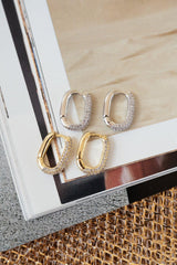 Pave Chain Link Huggies ~ Silver - Shake Your Bon Bon