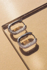 Pave Chain Link Huggies ~ Silver - Shake Your Bon Bon