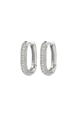 Pave Chain Link Huggies ~ Silver - Shake Your Bon Bon