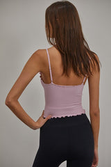 Seamless Scalloped Staple Ribbed Cami - Shake Your Bon Bon