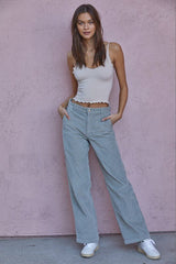 Seamless Scalloped Staple Ribbed Cami - Shake Your Bon Bon