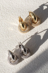 The Pave Interlock Hoops ~ Gold - Shake Your Bon Bon