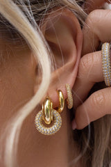The Pave Interlock Hoops ~ Gold - Shake Your Bon Bon