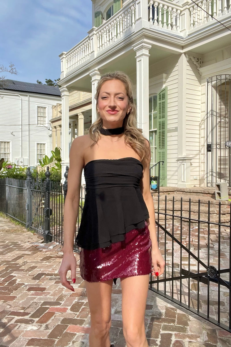 Pop the Champagne Sequin Mini Skort