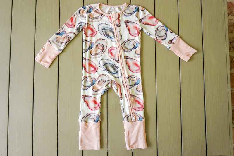 Bamboo Zip-Up Onesie ~ Oyster