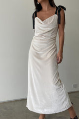 Holiday State of Mind Velvet Maxi ~ Cream