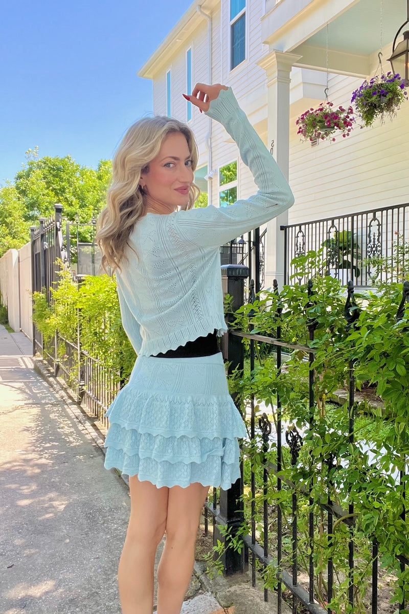 Straight to the Pointelle Ruffle Mini