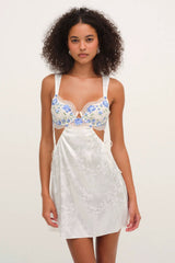 Festival Rose Slip Dress ~ Blue