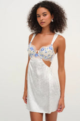 Festival Rose Slip Dress ~ Blue
