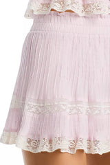 Gloriana Cotton Mini Skirt ~ Orchid Ice