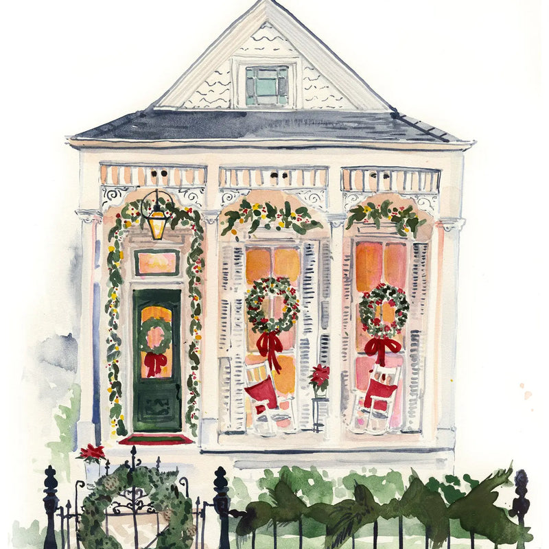 Christmas Porch 5" x 7" Lyla Clayre Print