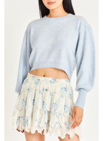 Donahue Embroidered Mini Skirt ~ Alpine Frost