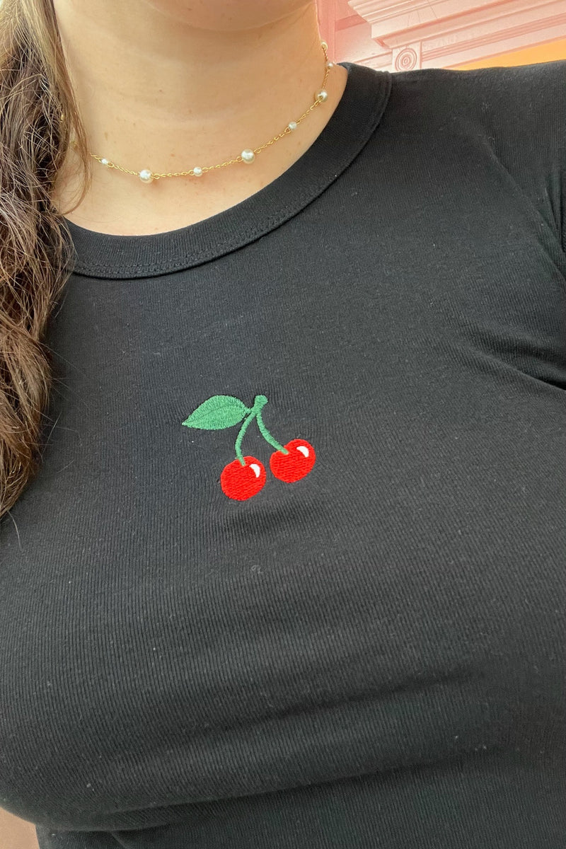It's the Little Things Ribbed Baby Tee ~ Cherry
