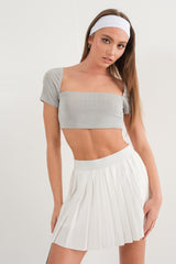 Pickleball Pleated Skort ~ Off White