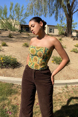 You're my Sunflower Tie Back Corset Top