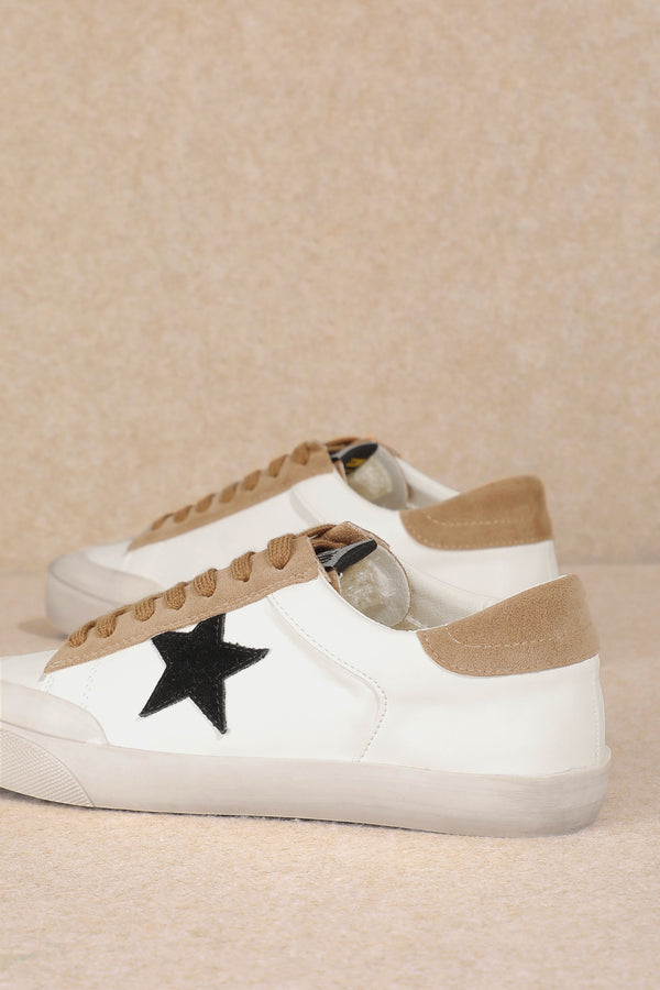 Star Sneakers ~ Taupe/Black