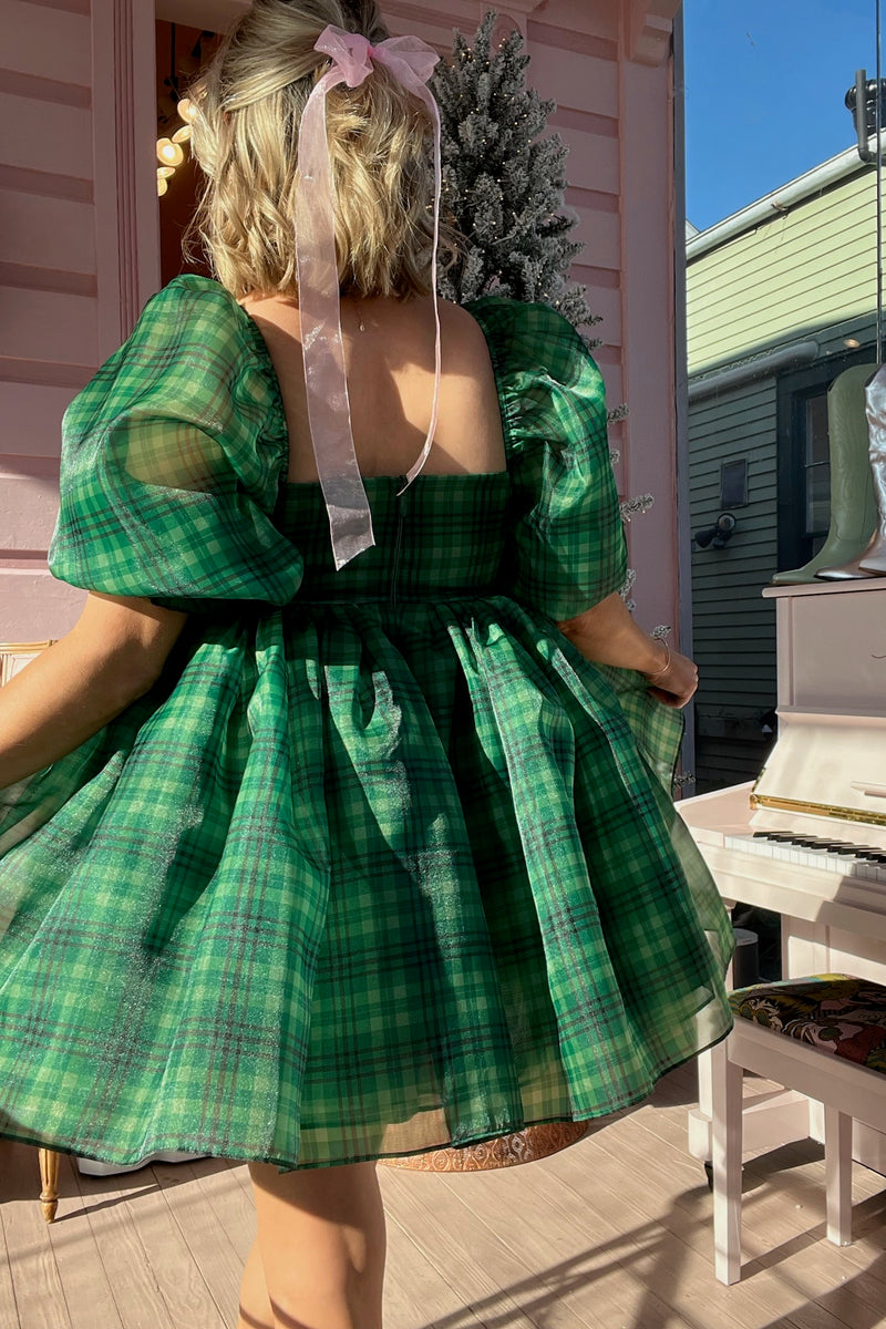 The Puff Dress ~ Beth Plaid