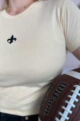 It's the Little Things Ribbed Baby Tee ~ Fleur De Lis