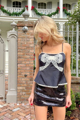 Arise Lace Bow Camisole ~ Black