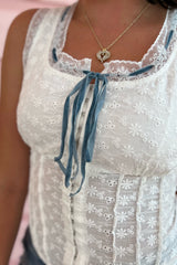 All in the Deets Eyelet Top