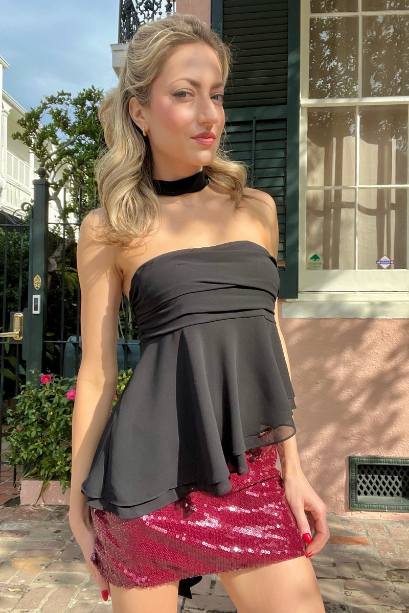 Pop the Champagne Sequin Mini Skort