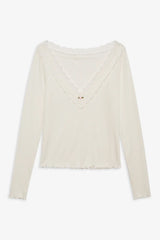 Eisley Ribbed Knit Top ~ White