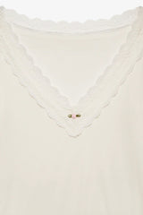 Eisley Ribbed Knit Top ~ White