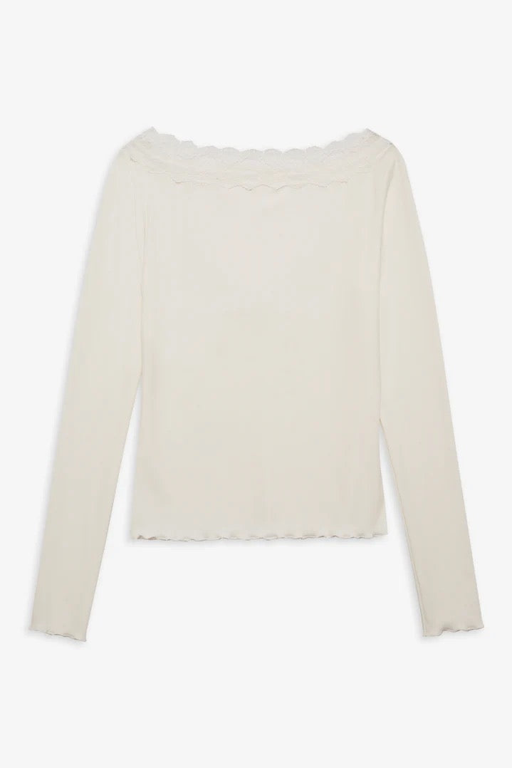 Eisley Ribbed Knit Top ~ White