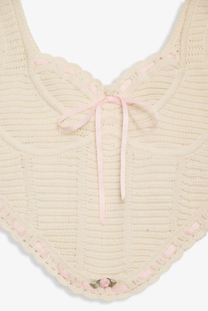 Olina Crochet Top ~ Cream