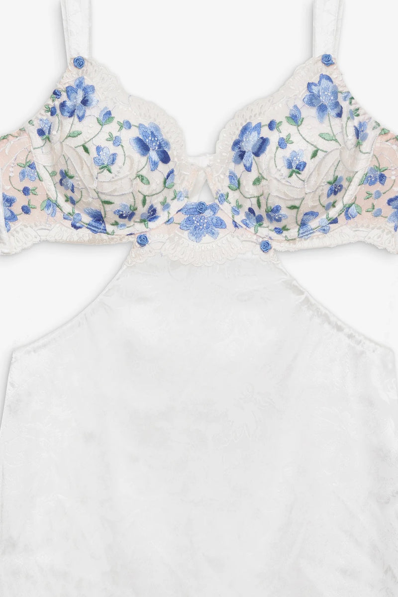 Festival Rose Slip Dress ~ Blue