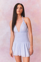 Luisetta Halter Mini Dress ~ Moonstone