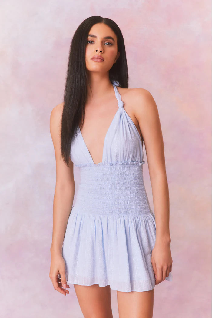 Luisetta Halter Mini Dress ~ Moonstone