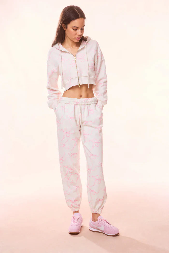 Lillia Cotton Bow Sweatpant ~ Pastry Pink