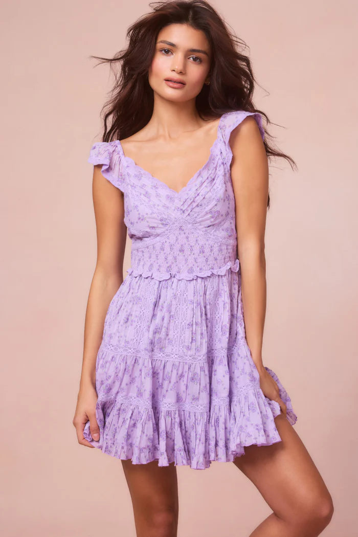 Presline Cotton Mini Dress ~ Lilac Dream