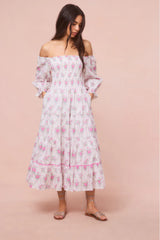 Rigby Cotton Floral Midi Dress ~ Rose Picnic