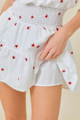 Seeing Stars Embroidered Strapless Romper