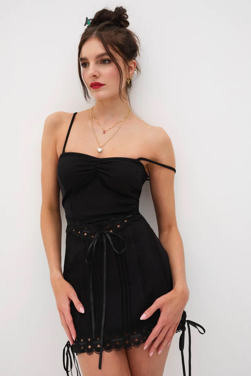 Sistine Mini Dress ~ Black