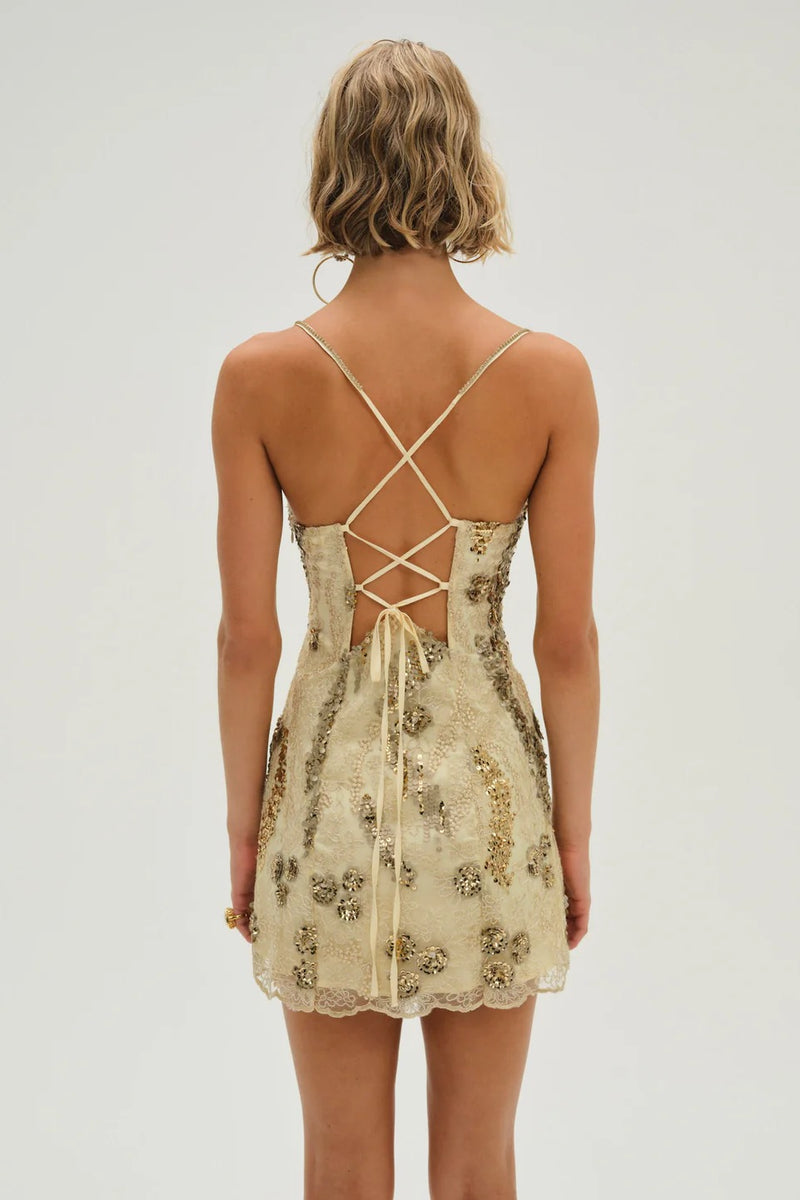 Opal Mini Dress ~ Gold
